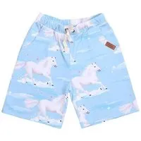 Walkiddy Kinder Shorts GOTS zertifiziert Bio-Baumwolle, Hellblau, Vogel-Muster, Walkiddy – Produktbild 1 von 1