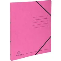 Exacompta 10 Exacompta Ringbücher, Colorspan-Karton, 355 g/m², DIN A4, Gummizug, 2 Ringe, rosa – Produktbild 1 von 1