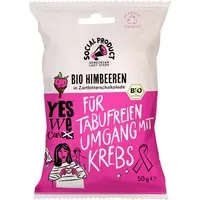 social product social product Bio-Himbeere in Zartbitter-Schokolade x YESWECAN!CER, 50 g – Produktbild 1 von 1