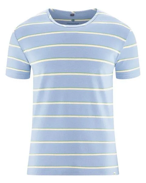 HempAge HempAge Herren Streifen T-Shirt Hanf/Biobaumwolle, Water(blau), – Produktbild 2 von 4