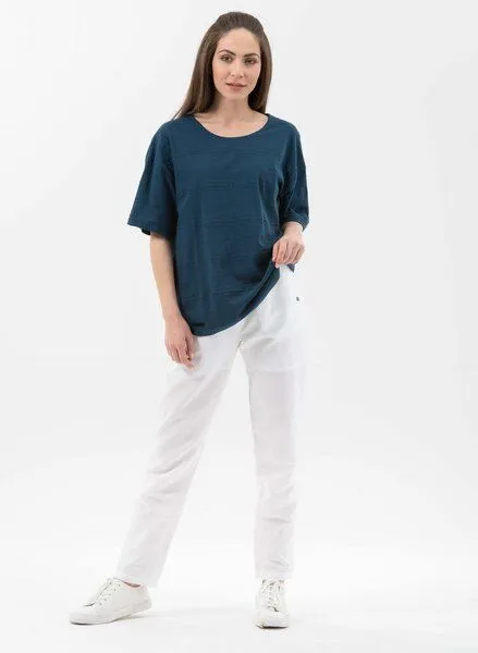 ORGANICATION ORGANICATION T-Shirt aus Bio-Baumwolle mit halblangen Ärmeln, Navy, – Produktbild 2 von 4