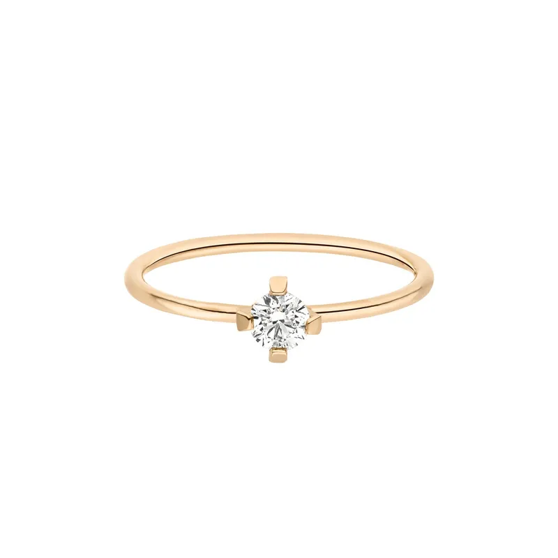 Maren Jewellery ReMind Medium Solitaire Ring - 40 / 14K Gelbgold & Labordiamant – Produktbild 1 von 1