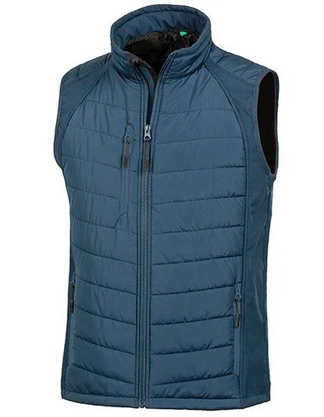 Result Genuine Recycled Result Genuine Recycled Herren Weste Steppweste Atmungsaktiv Wasserabweisend Bodywarmer bis Größe 4XL Wattiert Padded Übergangsweste, Navy/navy, – Produktbild 2 von 3