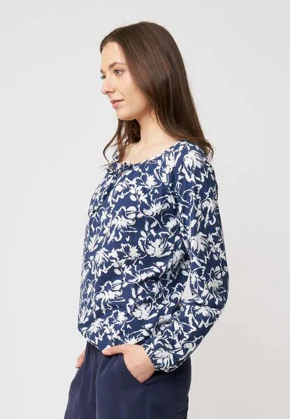 LANA Organic LANA Organic Blusenshirt aus Bio Baumwolle, Modell Antonia, Fabiana true navy, – Produktbild 3 von 4