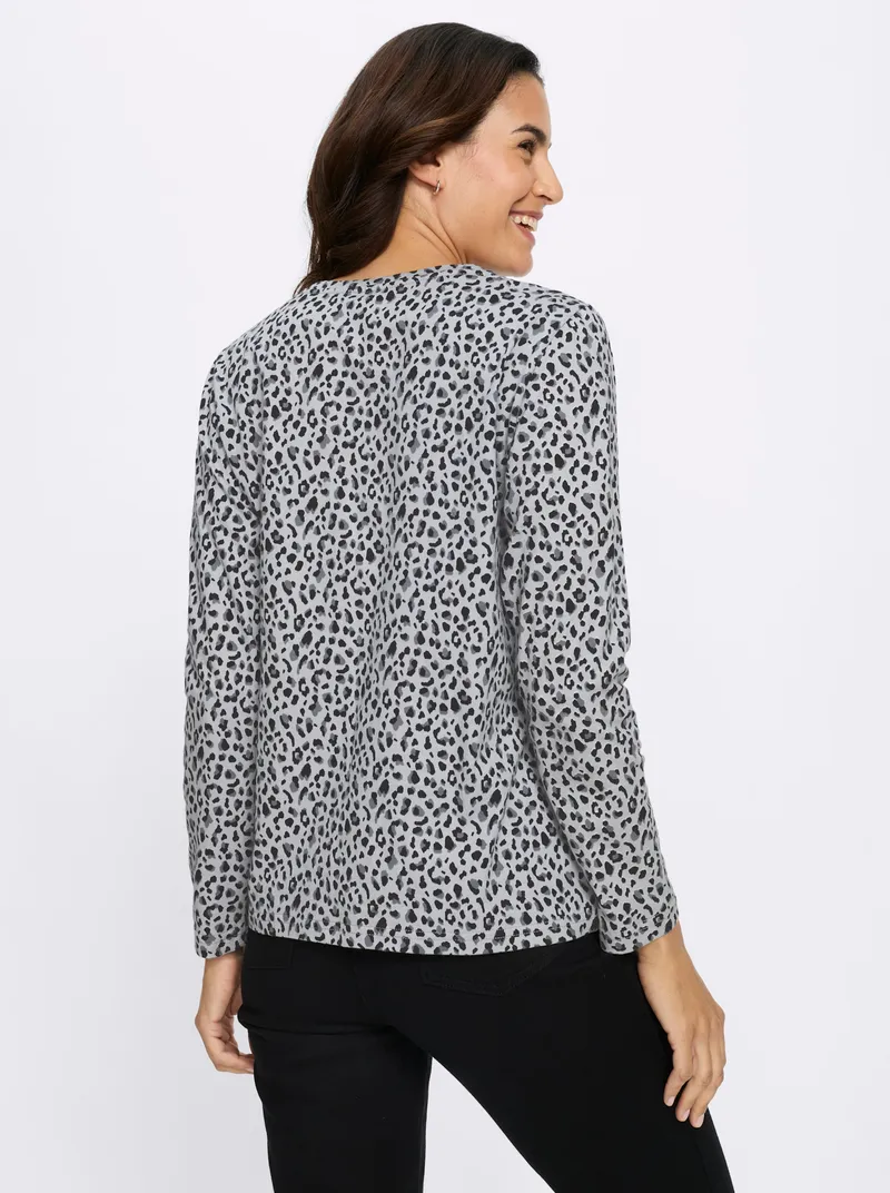 Witt Print-Shirt hellgrau-schwarz-bedruckt, Hellgrau-schwarz-bedruckt, – Produktbild 2 von 2