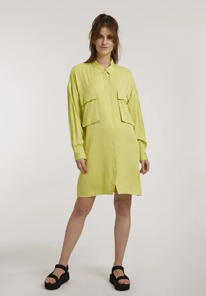 THOKKTHOKK ThokkThokk TT92 Worker Shirt Kleid aus Lenzing ECOVERO, Wild lime, – Produktbild 1 von 4