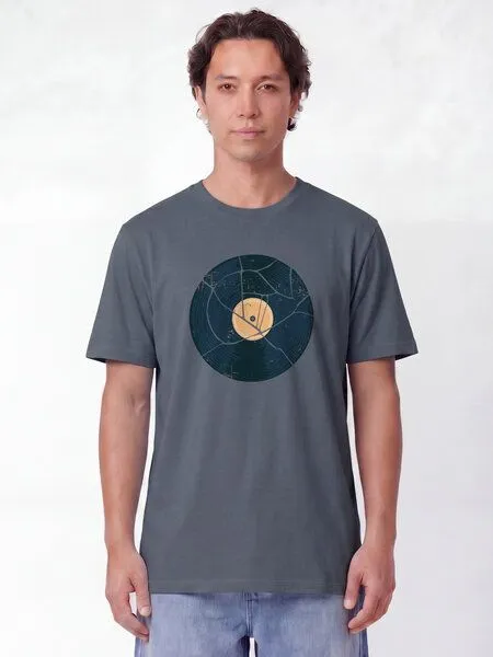 watapparel watapparel T-Shirt Unisex Broken Vinyl, Blue grey, – Produktbild 2 von 2