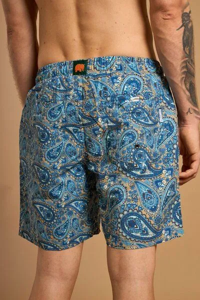 Trendsplant Trendsplant Mediterranean Paisley SEAQUAL®YARN Swim Trunks, Blau, – Produktbild 4 von 4