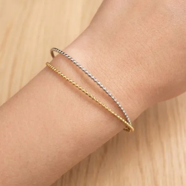 ELEKTROPULLI ELEKTROPULLI DOTS Armreif, 2 mm schmal, verstellbar, Gold, – Produktbild 3 von 3
