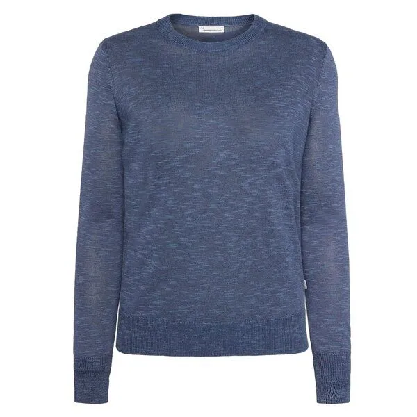 KnowledgeCotton Apparel KnowledgeCotton Apparel Crew-Neck-Pullover aus Tencel Damen, Blau (vintage-indigo), – Produktbild 1 von 3