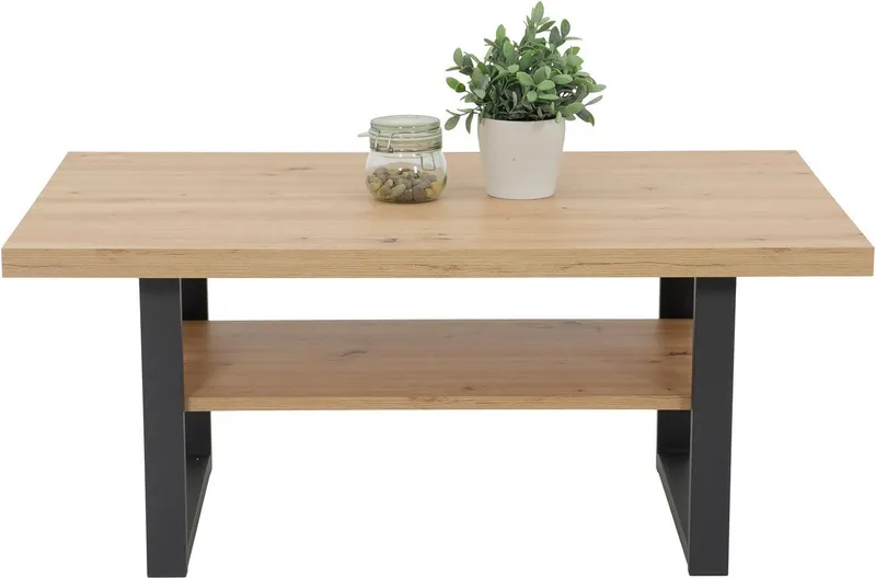 HELA Couchtisch ANTON, mit Ablagefläche, Braun|schwarz, – Produktbild 6 von 8