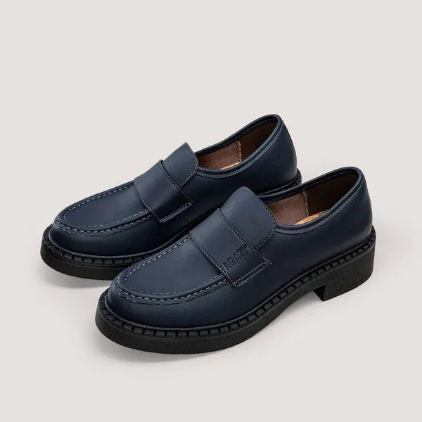 AGAZI AGAZI DIANE - 3 in 1 corn leather loafers (vegan, plant-based), Navy blue, – Produktbild 1 von 3