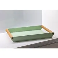 kleiderleiter de kleiderleiter_de Serviertablett | Design-Tablett Helga - Retro Hipster Eiche Alu, Mint, – Produktbild 1 von 1