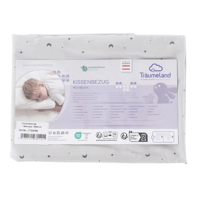 Träumeland Träumeland Kissenbezug für Wolke Babykopfkissen 40 x 60 cm, Grau, – Produktbild 1 von 1