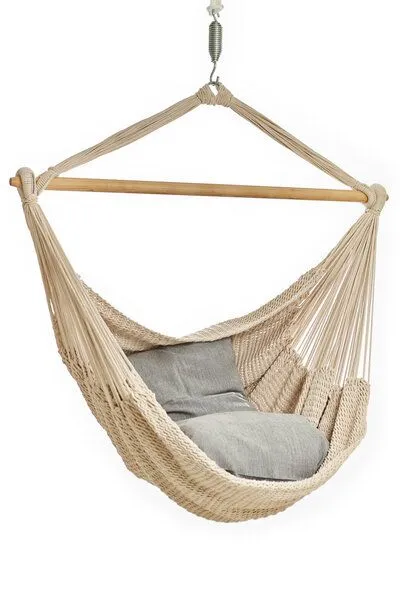 HängemattenGlück HängemattenGlück Hängesessel BALAO GRANDE aus Bio-Baumwolle, Natur-weiss, – Produktbild 4 von 7