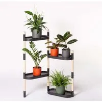 CitySens CitySens Blumenregal mit 4 Ablagen und luftreinigenden Pflanzen., Schwarz, – Produktbild 1 von 1