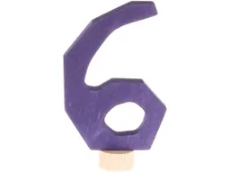 Grimms Grimms Geburtstagszahlen, aus Lindenholz, 8,5 cm groß, bunt lasiert Zahl 6 – Produktbild 1 von 1