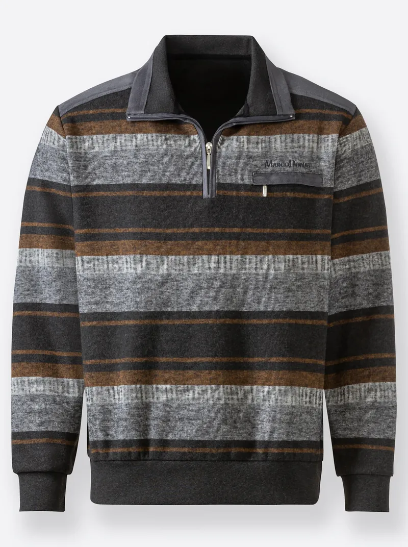 marco donati Sweatshirt anthrazit-camel-meliert, Anthrazit-camel-meliert, – Produktbild 1 von 2