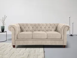 OTTO home Chesterfield-Sofa Chesterfield 3-Sitzer B/T/H: 198/89/74 cm, mit hochwertiger Knopfheftung, auch in Leder – Produktbild 1 von 1