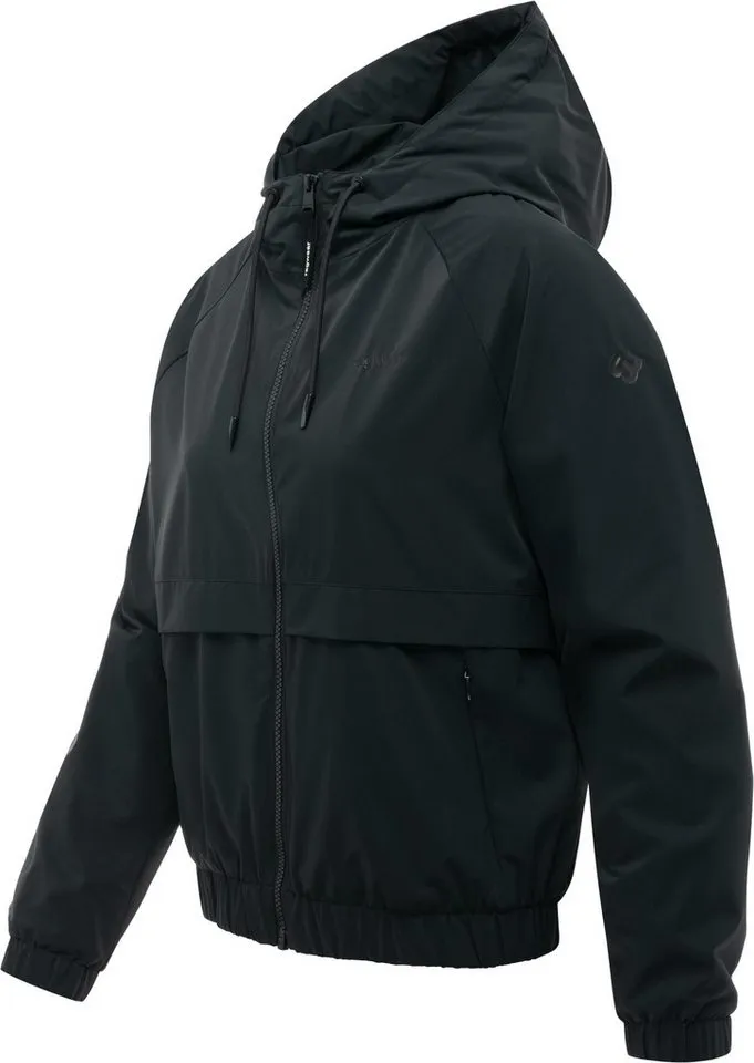 ragwear ragwear Outdoorjacke Anndra Übergangsjacke mit verstellbarer Kapuze, Schwarz, – Produktbild 3 von 4