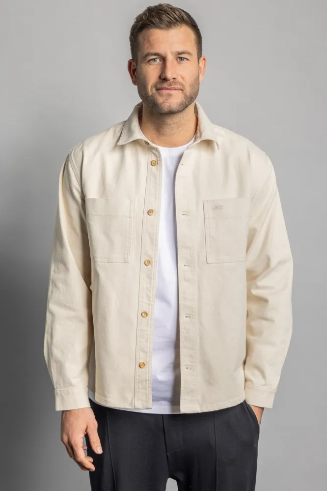 DIRTS DIRTS Herren vegan Überhemd Ungefärbt Natürlich Beige, Beige, – Produktbild 2 von 2