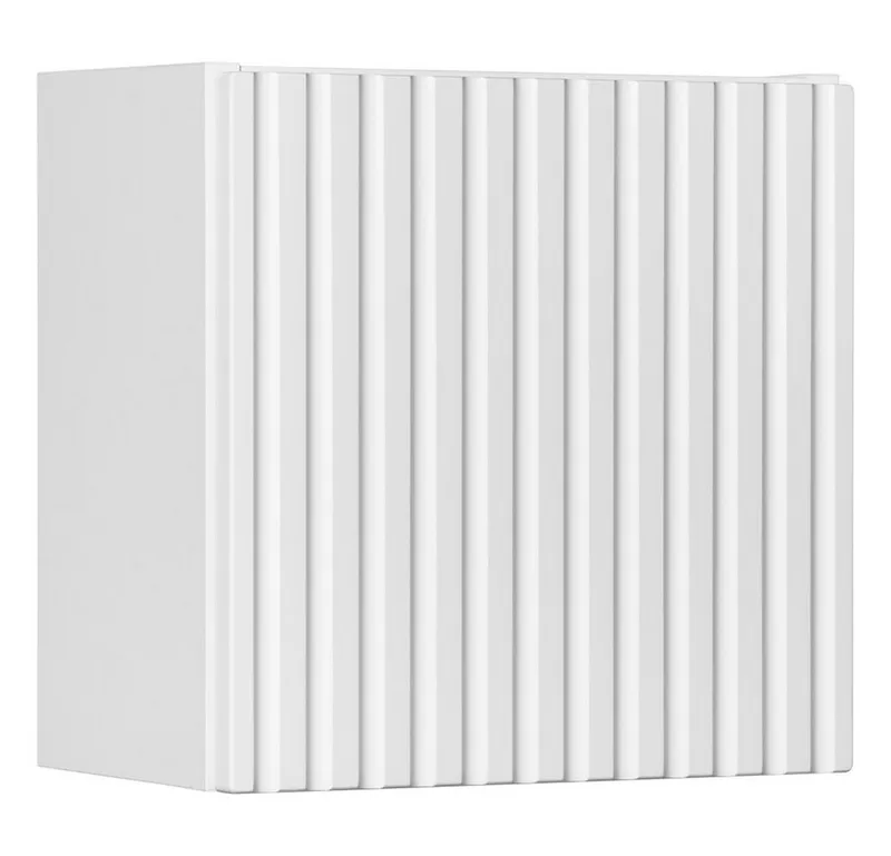 Lomadox Hängeschrank NEWPORT-56-WHITE Wandschrank Badschrank, weiß, gerillte Front, ca. 30/30/19cm, Weiß, – Produktbild 3 von 5