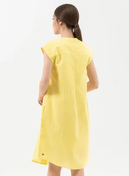 ORGANICATION ORGANICATION Kleid aus Leinen mit Bio-Baumwolle, Lemonade, – Produktbild 4 von 4
