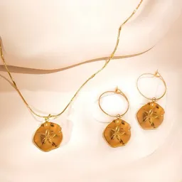 ELEKTROPULLI ELEKTROPULLI Kette 1mm schmal mit Anhänger, Set mit Ohrringen – Produktbild 1 von 1
