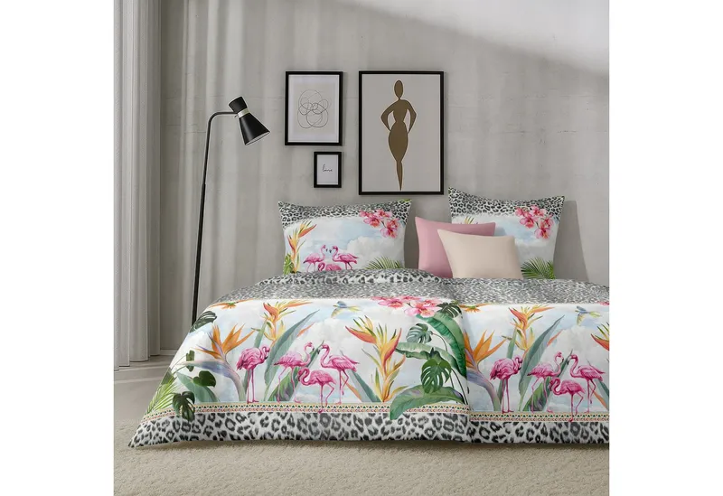 APELT Bettwäsche Paradise, Satin (Bio-Baumwolle), 2 teilig, Bettwäsche-Set mit Reißverschluss, Baumwoll-Satin, Digitaldruck, Bunt, – Produktbild 5 von 5