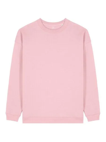 YTWOO YTWOO Modernes Oversized Damen Crewneck Sweatshirt aus 100% Biobaumwolle, Cotton pink, – Produktbild 3 von 4