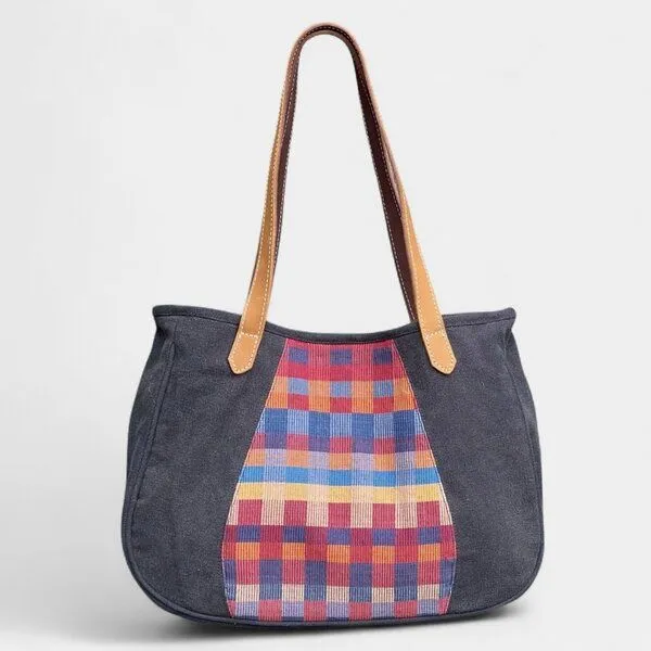 Dragolina Dragolina Schultertasche/ Shopper Bente mit Webstoff der Pwo Karen, Coffee, – Produktbild 1 von 2