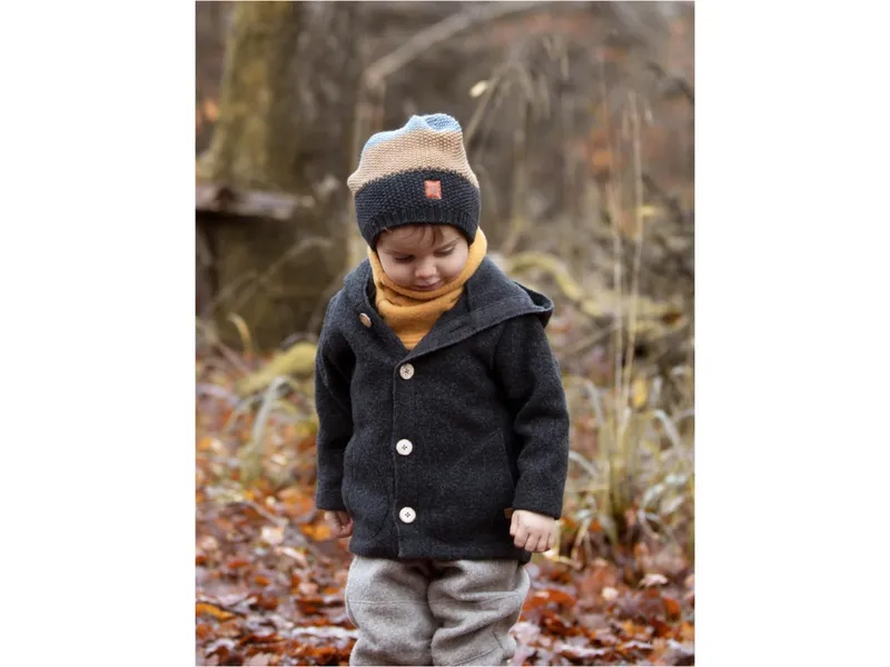 Pure pure by Bauer PURE PURE by Bauer Baby und Kinder Jacke mit Kapuze Wollwalk anthrazit Gr. 122/128, Grau, – Produktbild 2 von 2