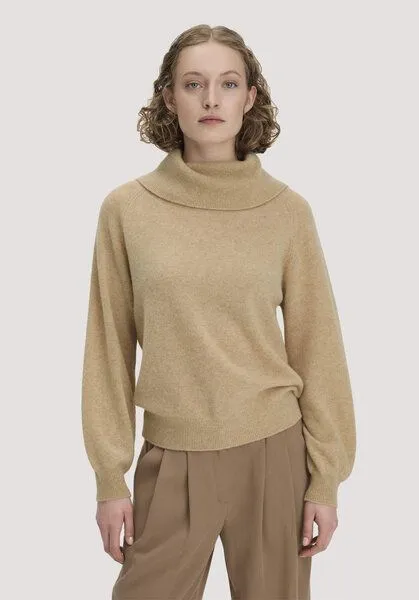 hessnatur hessnatur Strick-Pullover Relaxed aus Cashmere mit Recyclinganteil, Goldsand, – Produktbild 1 von 4