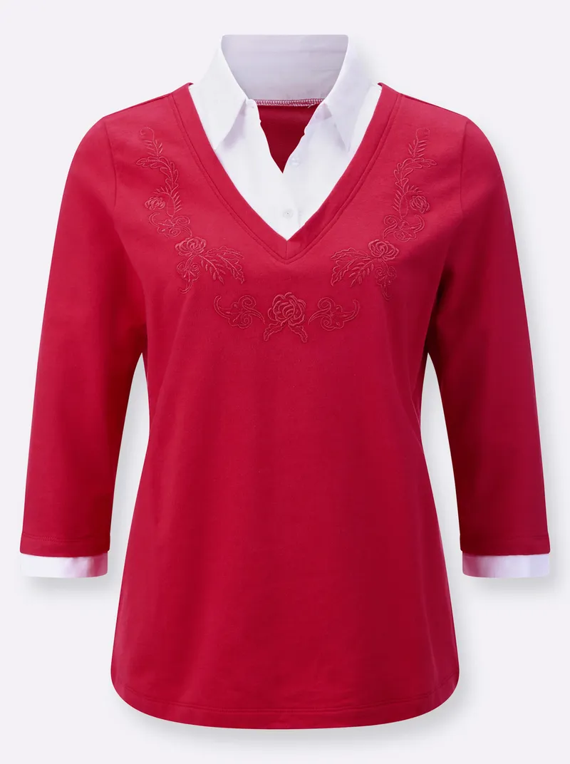 Witt 2-in-1-Langarmshirt, Erdbeere, – Produktbild 1 von 2