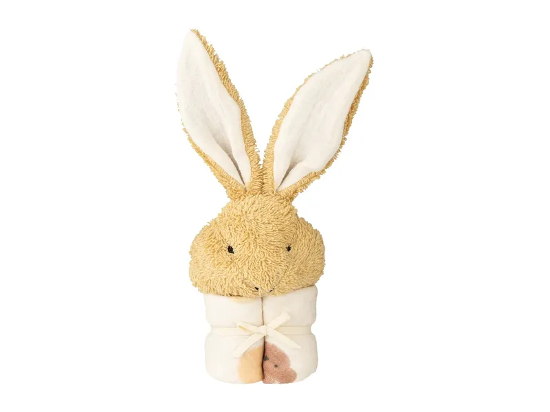 HANS NATUR HANS NATUR Kuscheltuch mit Hasenkopf Bio-Baumwolle (kbA) Tuchmaße 40 x 40 cm, Natur, – Produktbild 1 von 2