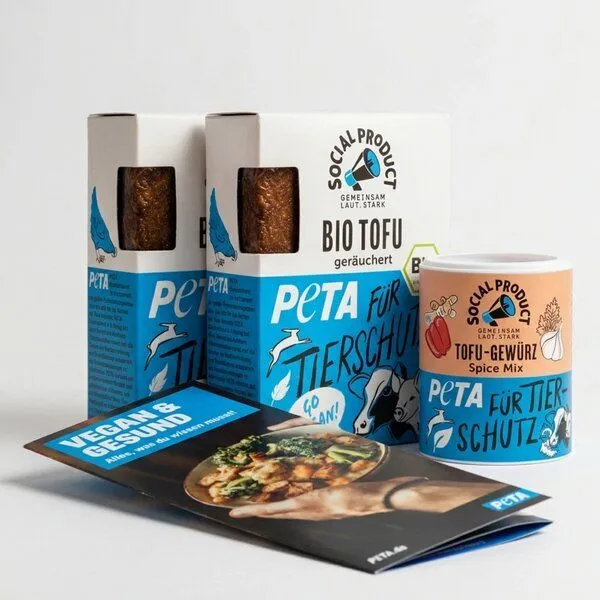 social product social product Tofu Bundle x PETA - Geschenke-Set - 2x Tofu - Tofu Gewürz – Produktbild 1 von 4