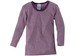 Cosilana Cosilana Kinder Hemd Langarm Baumwolle-Wolle-Seide rosa-pflaume-geringelt Gr.116 – Produktbild 1 von 1