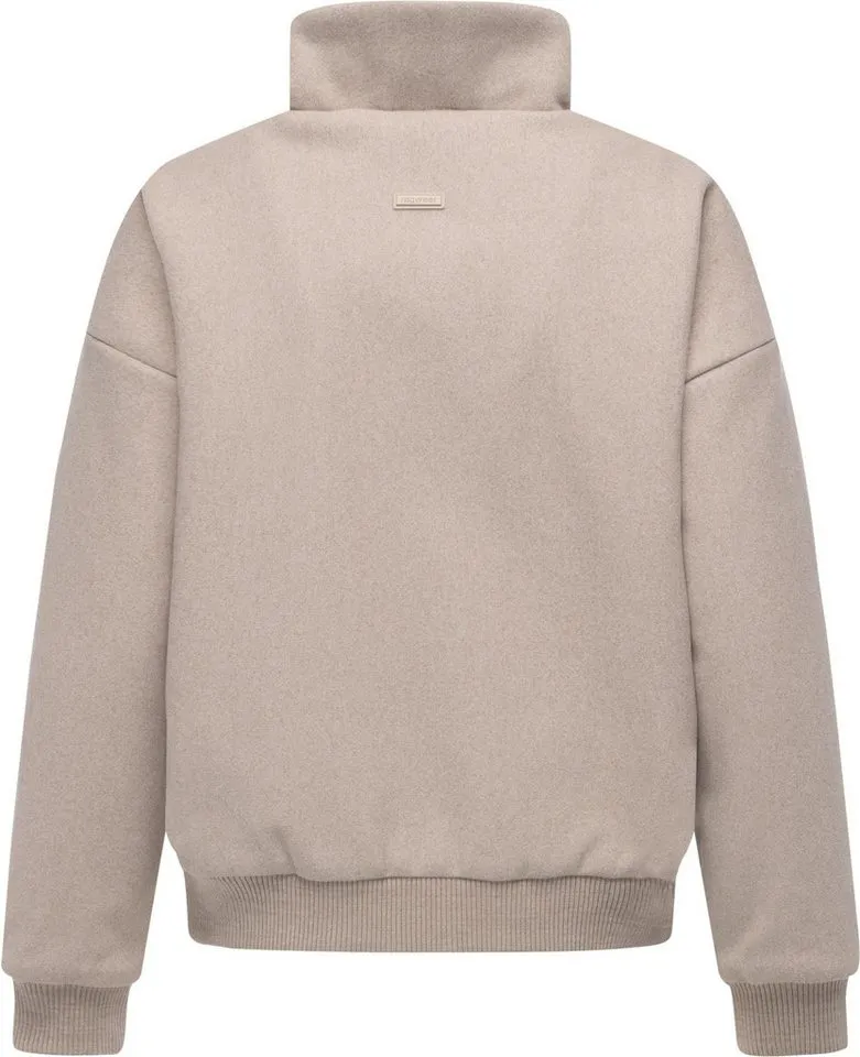 ragwear ragwear Outdoorjacke Toscia angesagte oversized Übergangsjacke in Woll-Optik, Beige|braun, – Produktbild 4 von 5