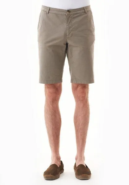 ORGANICATION ORGANICATION Slim-Fit Chino-Shorts aus Bio-Baumwolle, Smokey olive, – Produktbild 2 von 3