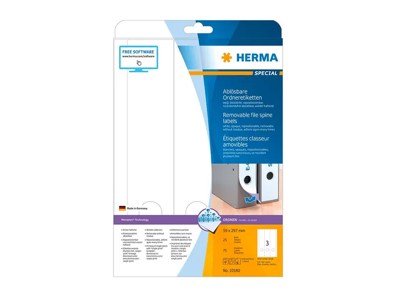 Herma 75 HERMA Ordnerrückenschilder 59 x 297 mm – Produktbild 1 von 1