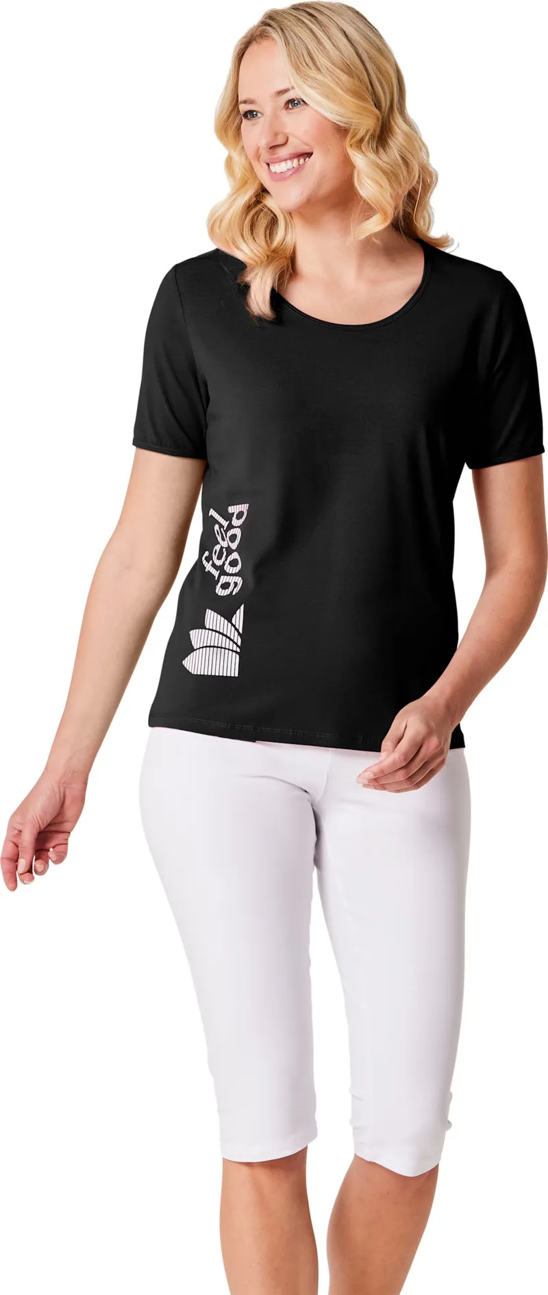 feel good Shirt schwarz, Schwarz, – Produktbild 2 von 2