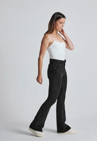 Flax and Loom Flax and Loom Cord Schlaghose Skinny Fit Modell: Mavis, Black, – Produktbild 2 von 6