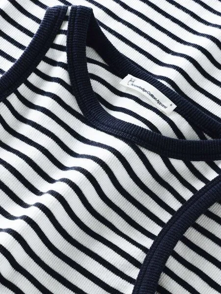 KnowledgeCotton Apparel KnowledgeCotton Apparel Top Racer Rib, Navy, – Produktbild 3 von 4