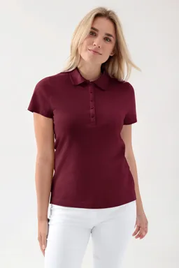 BERUFSBEKLEIDUNG Stretch Shirt Damen - Polokragen, bordeaux - Berufsbekleidung.de – Produktbild 1 von 1