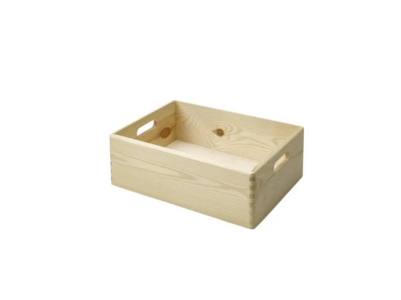 Trend Line Stapelbox Stapelbox Holz Größe M 30 x 40 x 13,5 cm, Beige, – Produktbild 1 von 4