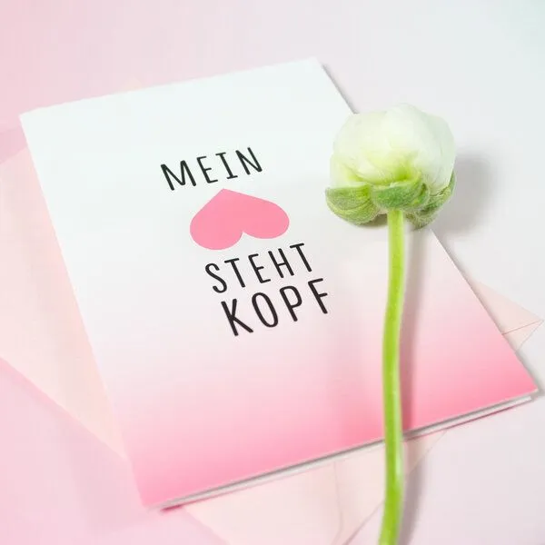 Bow & Hummingbird Bow & Hummingbird Mini-Grußkarte Mein Herz steht Kopf – Produktbild 2 von 2