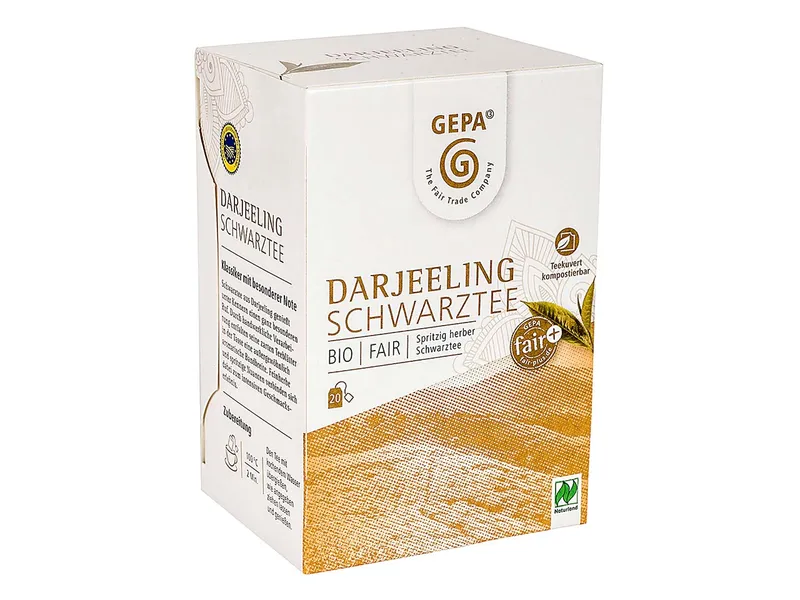 gepa GEPA Schwarzer Bio-Tee Darjeeling, 20 x 2 g – Produktbild 1 von 1