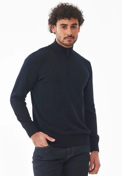 ORGANICATION ORGANICATION Troyer-Pullover aus Bio-Baumwolle, Dark navy, – Produktbild 3 von 4