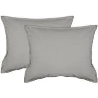 jilda-tex jilda-tex 2er Pack Kissenbezug in Stone-Washed Optik 100% Bio-Baumwolle Uni Made in Green 45x45cm 50x50cm, Hellgrau, – Produktbild 1 von 1