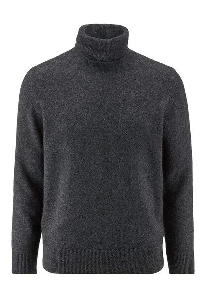 hessnatur hessnatur Rollkragen-Pullover Regular aus Bio-Merinowolle und Bio-Baumwolle, Anthrazit, – Produktbild 3 von 4